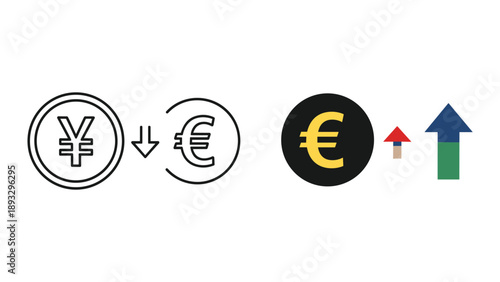 Currency exchange rate between yen and euro