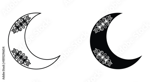 Elegant Crescent Moon Designs in Black and White