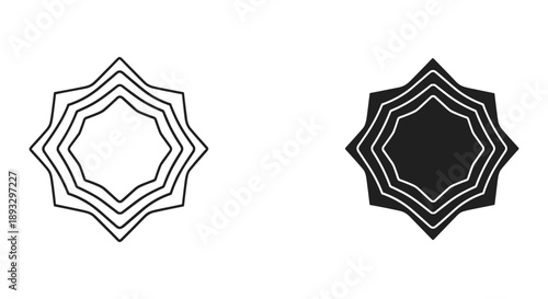 Abstract Geometric Shapes in Black and White
