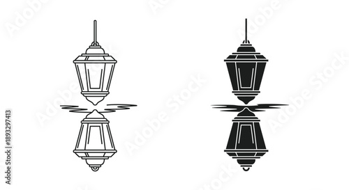 Vintage Street Lamp Designs in Black and White