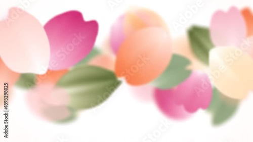 White Background Floral Bokeh Loop – Soft Blurred Spring Blossom Overlay in 4K