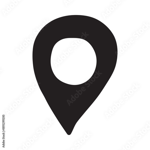 Hand drawn map pin Map marker pointer sign GPS and mapping tools Location pin symbol Pinpoint clipart in doodle style Single element for web, design