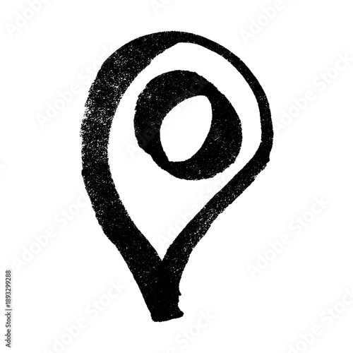 Hand drawn map pin Map marker pointer sign GPS and mapping tools Location pin symbol Pinpoint clipart in doodle style Single element for web, design