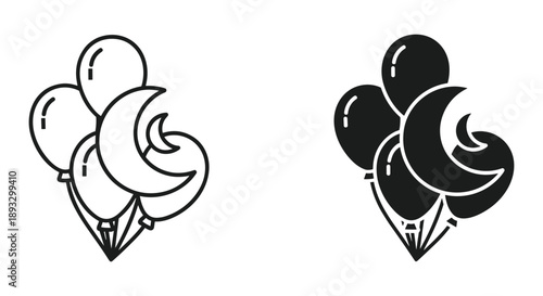 Celebration Balloons in Black and White