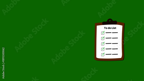 Simple Illustration of a Completed To do List on a Clipboard
