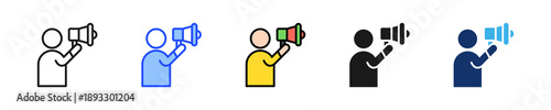 Public Voice Icon Collection With Multiple Styles