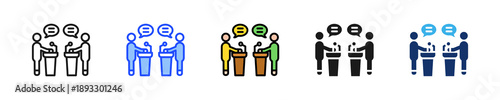 Open Debate Icon Collection With Multiple Styles