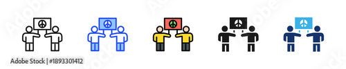 Peaceful Protest Icon Collection With Multiple Styles