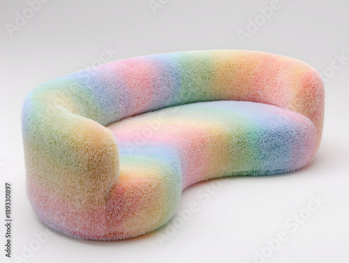 3D render of colorful sofa.