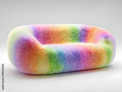 3D render of colorful sofa.
