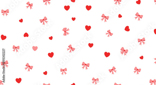 Valentine's Day decorative hearts and bows.