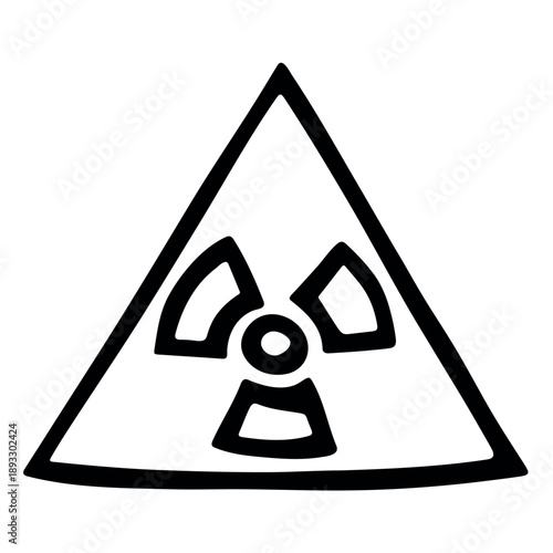 Hand drawn radiation sign Nuclear radiation hazard symbol Radioactive danger warning sign clipart in doodle style Nuclear safety Radioactive waste Single element for print, web, design, decor
