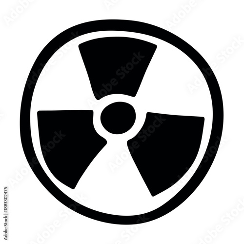 Hand drawn radiation sign Nuclear radiation hazard symbol Radioactive danger warning sign clipart in doodle style Nuclear safety Radioactive waste Single element for print, web, design, decor