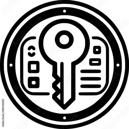 Security Key Icon: A minimalist icon symbolizes protection and access control. Emphasizing the significance of security and safeguarding in digital and physical realms.