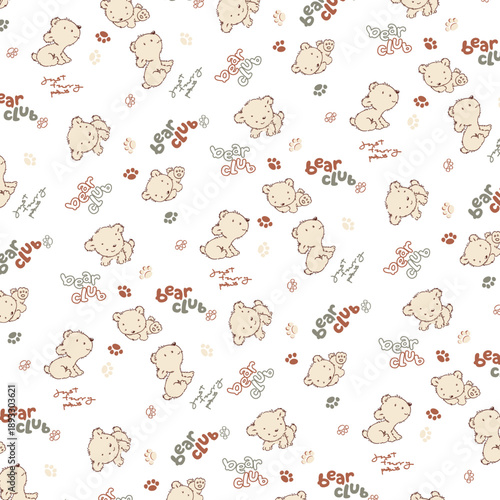 Cute Bear Club Pattern Design