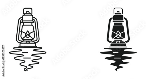 Vintage Lanterns Floating on Water