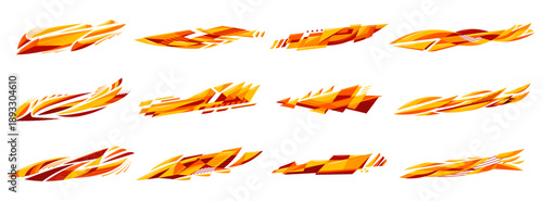 Car decal sticker collection. Collection of sporty and racing decals.