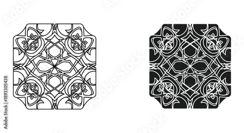 Intricate Geometric Patterns in Black and White
