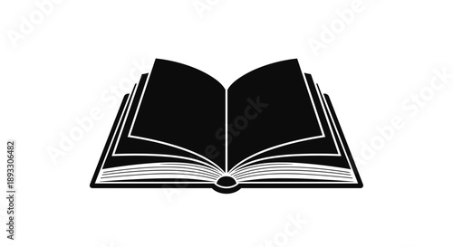 Open Book Silhouette Symbolizing Knowledge and Learning.