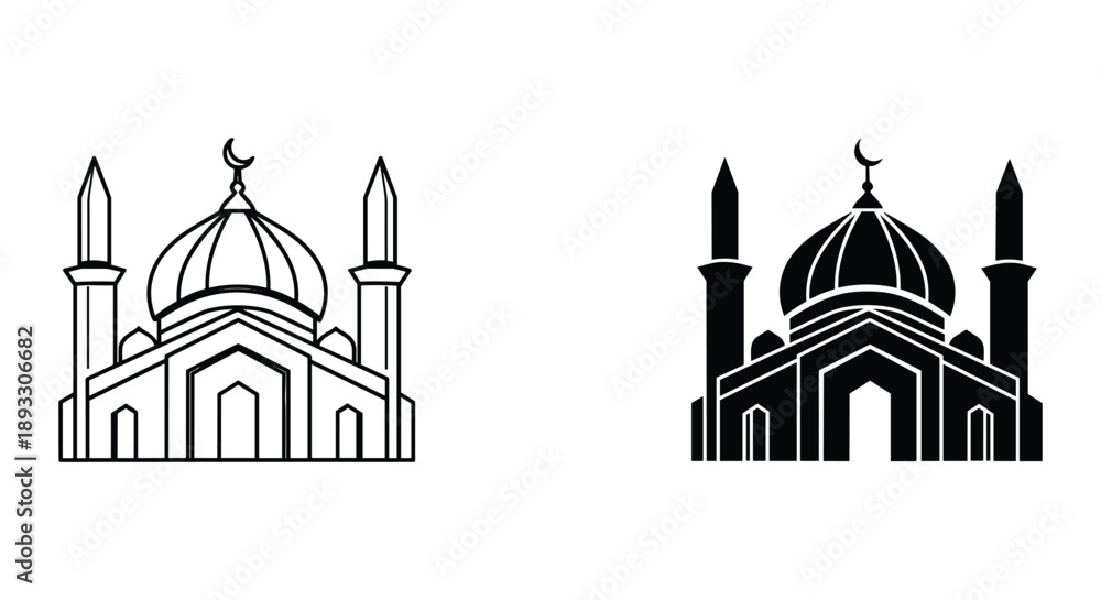 Fototapeta premium Islamic Mosque Silhouettes