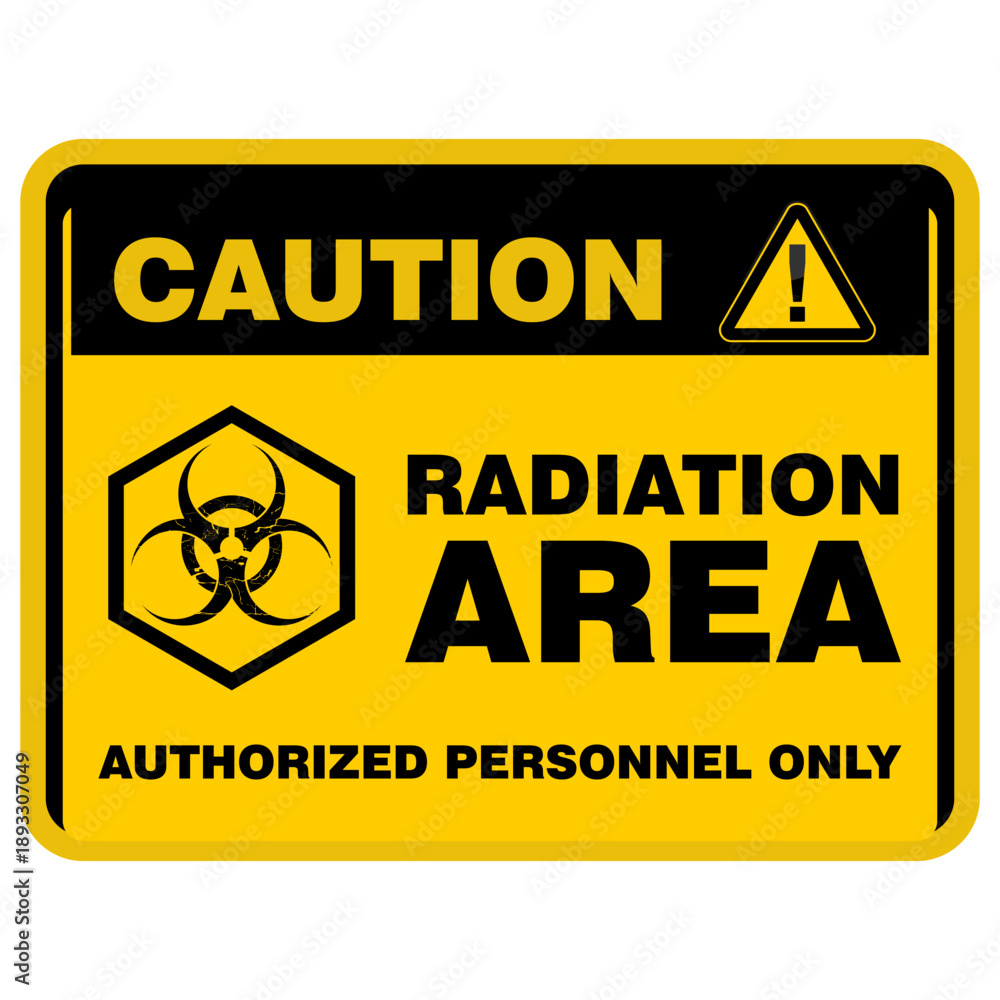 Obraz premium Caution, radiation area, sign vector
