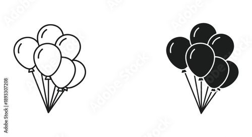 Celebration Balloons in Black and White