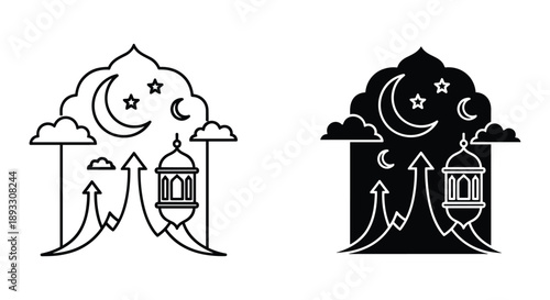 Whimsical Ghosts in Clouds Illustration