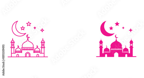 Magical Palace with Crescent Moon and Stars