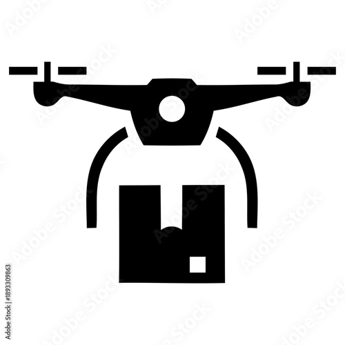 Drone delivering package to customer logo