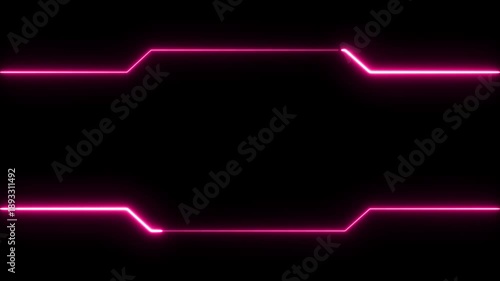 Wallpaper Mural Glowing frame icon animation display. neon box footage shape round seamless border retro movement on black background Torontodigital.ca