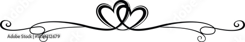 Interconnected Hearts Line Drawing Love Sign Vector Illustration