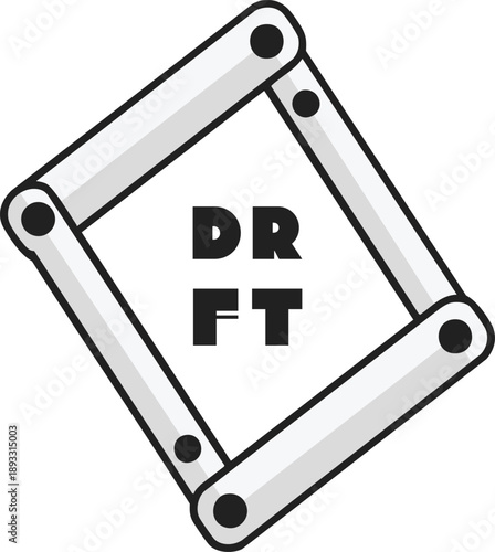 Drift Tilted Joint Frame Badge Illustration