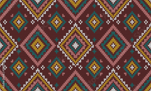 Handcrafted-Inspired Geometric Knit Design for Winter and Rustic Themes