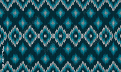 Intricate Folk Art Knitting Pattern in Earthy Tones for Textile and Decor