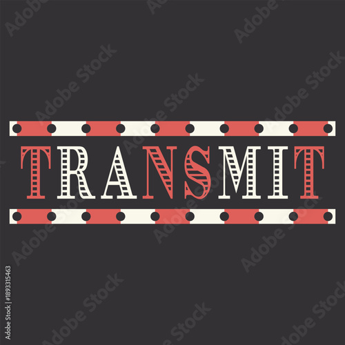 Transmit Riveted Stripe Wordmark Illustration