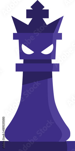 Purple Chess King Piece Illustration
