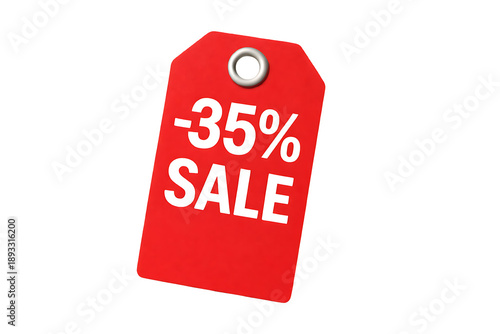 Discount sale tag with 35 percent off