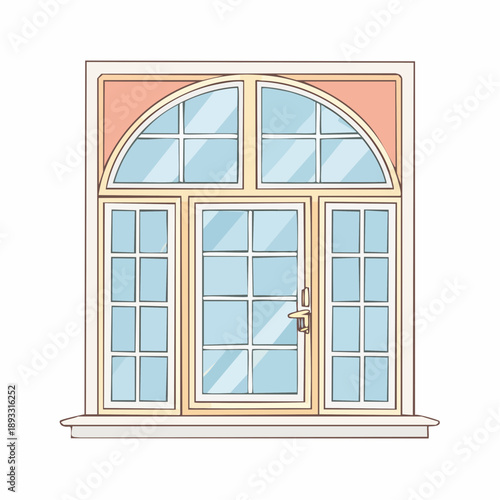 French Door with Transom Window.