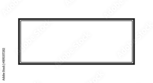 Rectangular matte label tag isolated on a plain white background with black border, minimalistic design