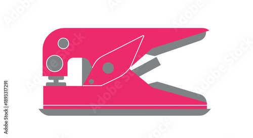Vibrant pink corner punch tool with a sleek design, isolated on a clean white background, showcasing its modern and functional aesthetic