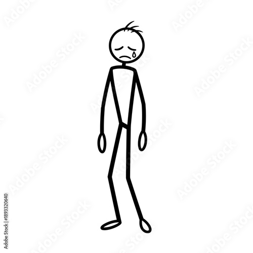 Simple stick figure illustration of a person with a sad expression.