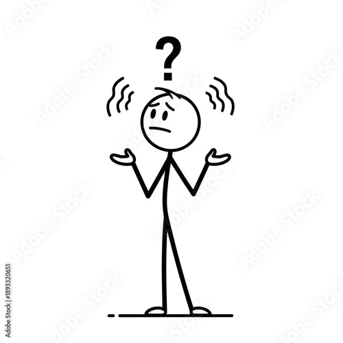 Stick figure with a puzzled expression and a question mark above its head.