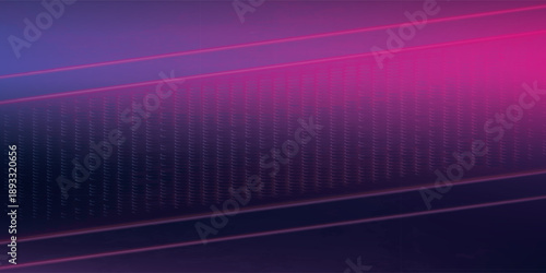 Abstract Gradient Background with Geometric Lines and Sound Wave Pattern.