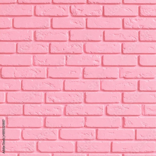 a pink brick wallpaper with scattered white bricks, soft texture, subtle shading, and a modern, minimalist decorative look