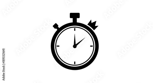 Stopwatch Icon with Crown Symbolizing Time Management Success.