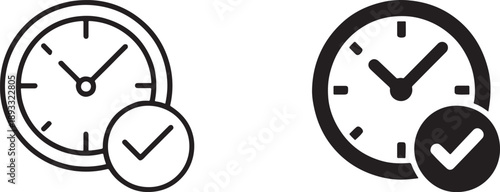 Time management and scheduling clock icons set, clean vector EPS for productivity, UI and apps.