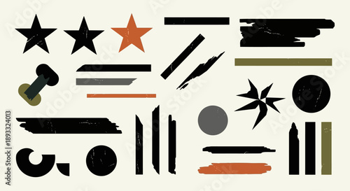 Abstract geometric shapes in muted tones creating a modern contemporary composition design