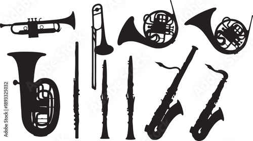 Collection of musical instruments icons