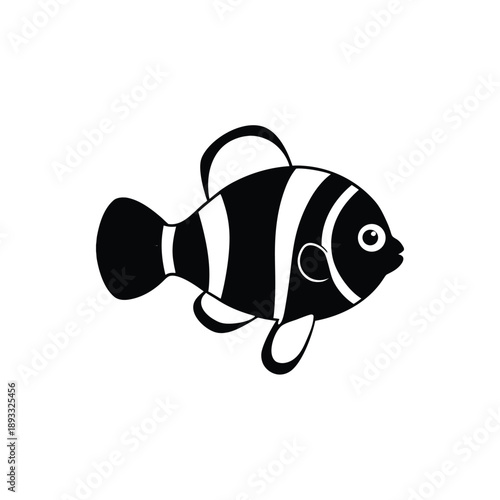 Vibrant clownfish swimming in coral reef, colorful underwater marine life, detailed illustration