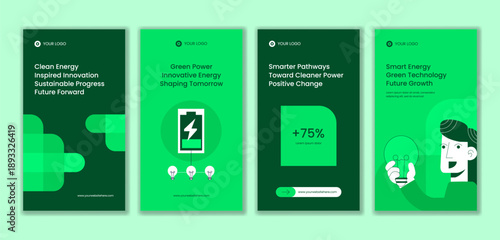 Clean Energy Innovation Hand Drawn Flat Cartoon Design For Social Media Stories Illustration